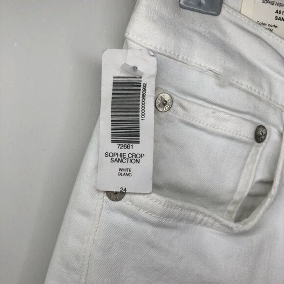 AGOLDE White Sophie Crop Sanction Distressed Ankle Jeans Size 24 NWT - Picture 5 of 11